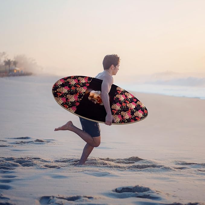 seething 35 Inch Skimboard with High Gloss Coat Wood Skim Board for Beginners,Kids, Teenagers, Adults and All Skimming-StrideForce Fitness