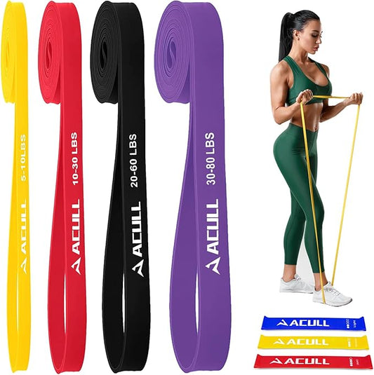 Resistance Bands for Working Out, Pull Up Assistance Bands, Exercise Workout Bands Set for Men Women, Stretch Bands for Physical Therapy, Muscle Training, Home Workouts-StrideForce Fitness