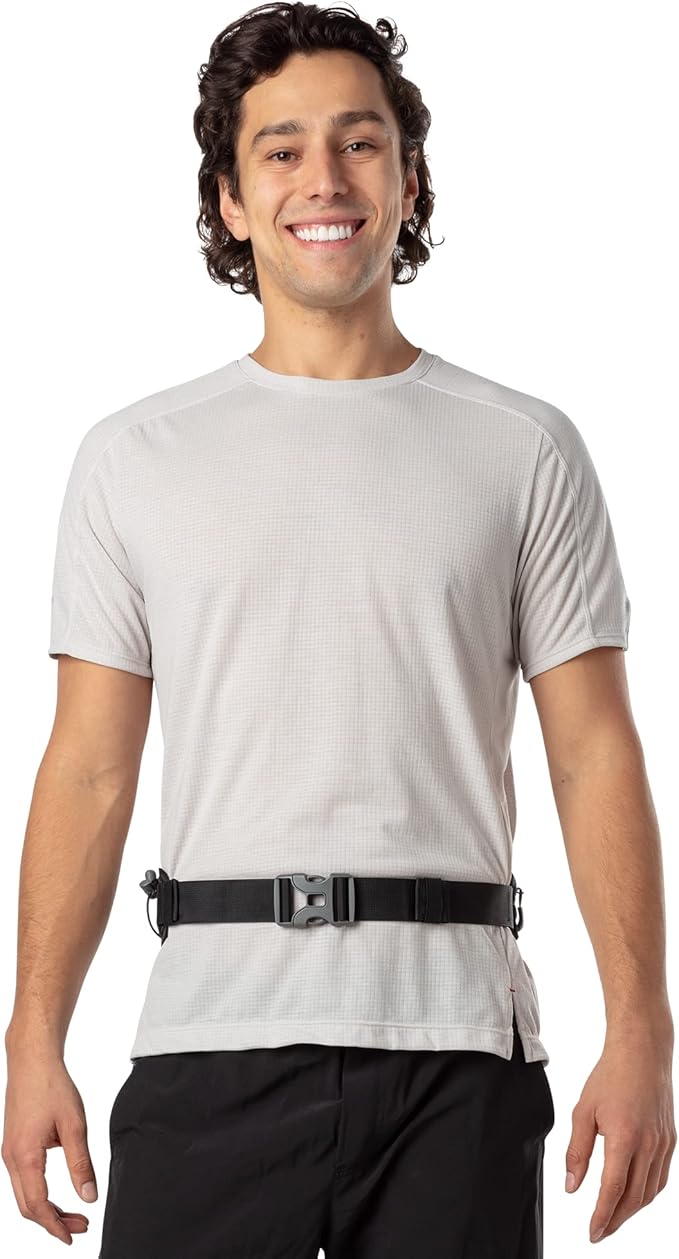 Nathan Peak Running Hydration Waist Pack Belt w/ Speed Draw Flask Water Bottle, 18oz/535 ml Push/Pull Race Cap, Expandable Zippered Stretch Pocket-StrideForce Fitness