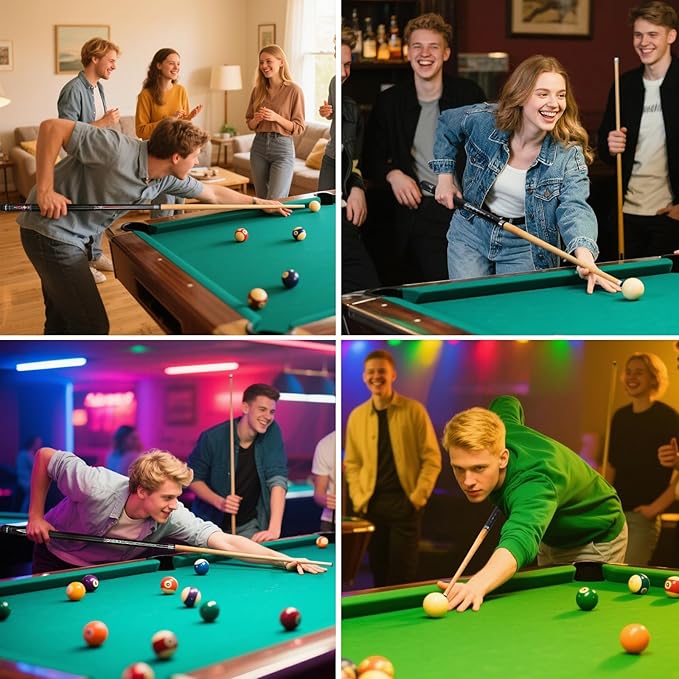 Kmise 4 Pieces Pool Cue Stick, 58??Pool Cues, 18 19 20 21 oz Canadian Maple, Pool Sticks for Adults, Billiard House Home Bar Pool Stick, Durable, Suitable for Professional Billiard Players-StrideForce Fitness