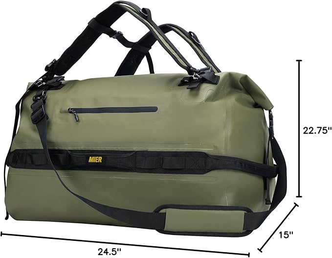 MIER Large Waterproof Duffel Bag Rolltop Dry Backpack Duffle Bags for Kayaking, Rafting, Boating, Swimming, Camping, Travel, Gym, Beach, 60L/80L-StrideForce Fitness