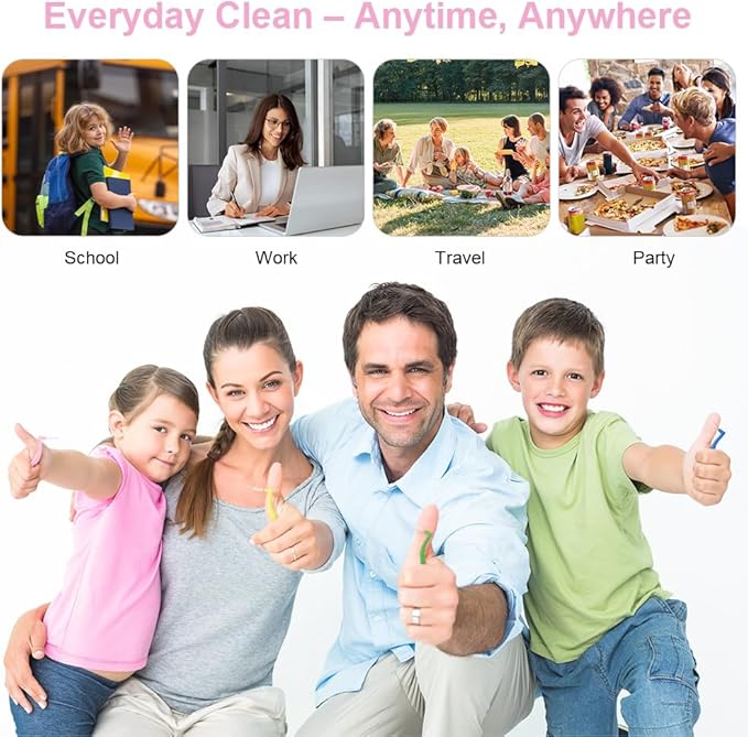 60pcs Interdental Brushes, 6 Sizes Braces Brush Kit, Soft Bristled Dental Picks for Teeth Cleaning, Non-Slip Flossers for Braces with Angled Head, Suitable for Teeth Gaps Cleaning, Oral Care