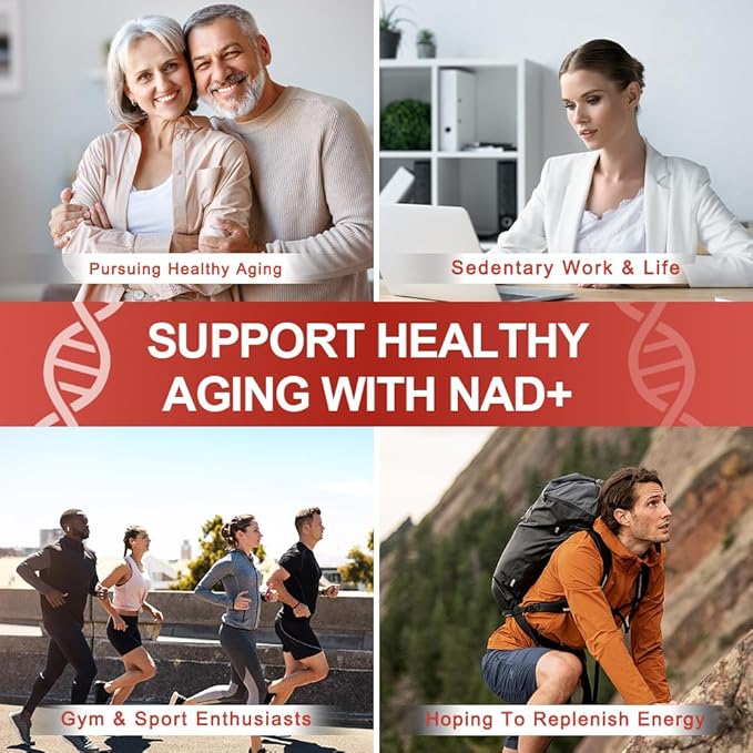 NAD Supplement 1200mg Synergistic Blend with Nicotinamide Riboside, PQQ & Resveratrol - Premium Anti-Aging Supplement for Cellular Energy, Mental Clarity and Longevity (30 Packets)1-StrideForce Fitness
