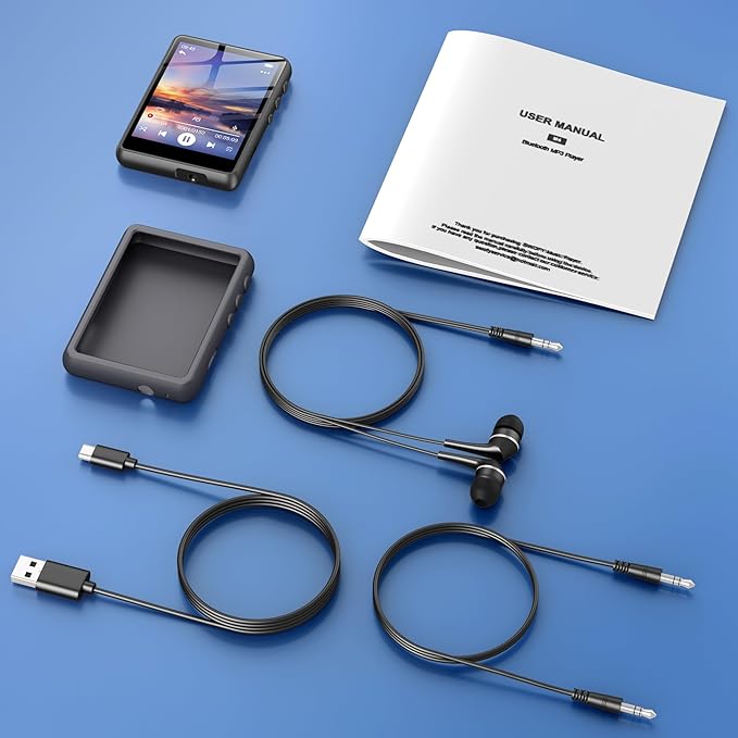 128GB MP3 Player with Bluetooth 5.3 Black, SWOFY M4 Music Player with 2.4" Touch Screen, HD Speaker FM Radio, Recording Support up 128GB-StrideForce Fitness