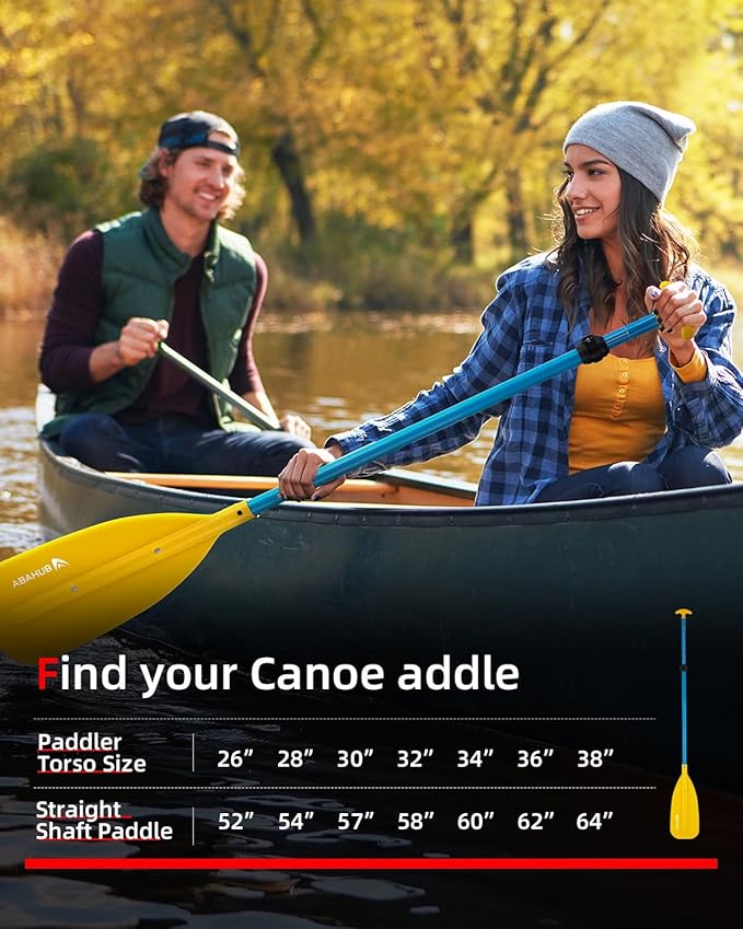 Abahub Adjustable Canoe Paddle Aluminum Shaft, 4'3''-5'3''/130cm-160cm, Floatable Oar for Canoeing Boating Kayaking-StrideForce Fitness