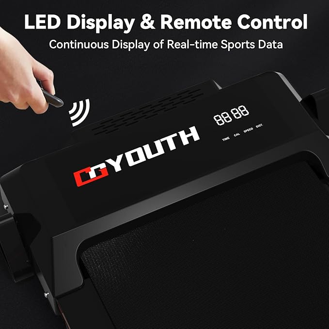 GOYOUTH 2 in 1 Under Desk Electric Treadmill Motorized Exercise Machine with Wireless Speaker, Remote Control and LED Display, Walking Jogging Machine for Home/Office Use-StrideForce Fitness