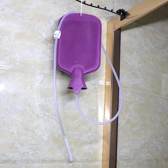 Enema Bag Kit with 5ft Hose Coffee Enemas at Home Water Shower Douche Colon Detox Cleanse Kit with Tubing, Tips, Clamp and Hook-StrideForce Fitness