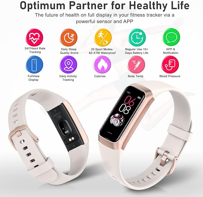 Fitness Tracker with Step Counter/Calories/Stopwatch Tracker,1.10''AMOLED Touch