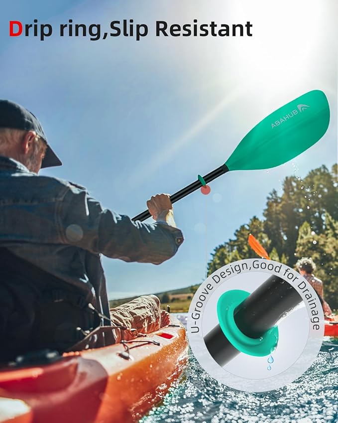 Abahub Adjustable Kayak Paddle 210-230 cm/ 230-250 cm Floating Kayaking Oars Boating Oars Canoeing Oars Black-StrideForce Fitness