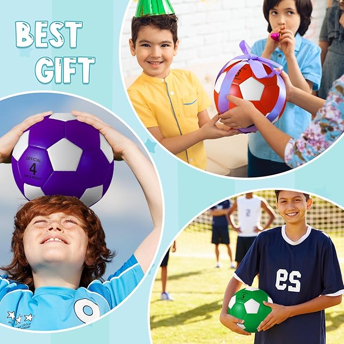 Libima 12 Pcs Soccer Balls with Pump Official Size 3/4/5 Soccer Ball Bulk for Child Adult School Sport Training Practice Christmas Operation-StrideForce Fitness