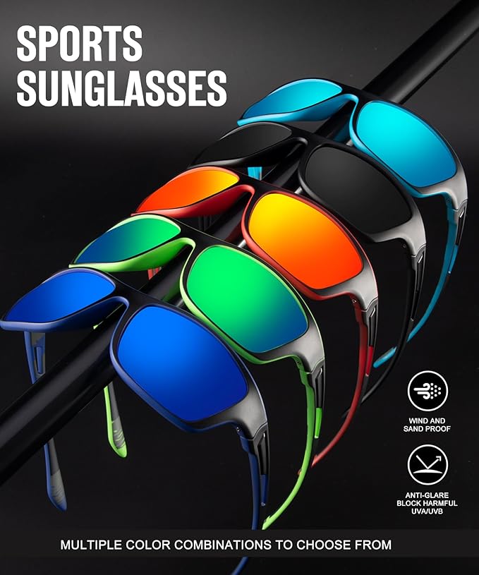 KALIYADI Polarized Sunglasses for Men, Sports Sun Glasses for Driving Cycling Fishing with UV protection-StrideForce Fitness