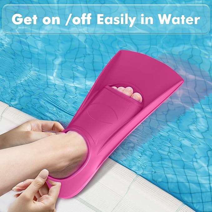 Gintenco Swim Fins, Kids Swim Training Fins for Lap Swimming, Travel Size Flippers with Mesh Bag, Silicone Swimming Fins for Kids Teens Adults Women Men-StrideForce Fitness