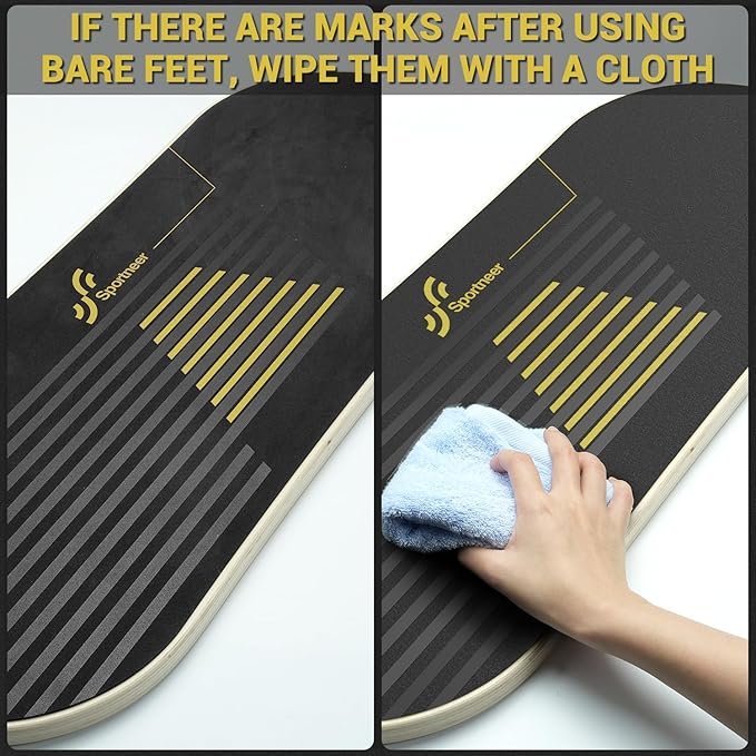 Sportneer Balance Board 7 Modes Wobble Board with Adjustable Stoppers Exercise Balancing Stability Trainer for Improve Balance, Surf Trainer & Physical Therapy - Roller and 2.8'' Ball Included-StrideForce Fitness