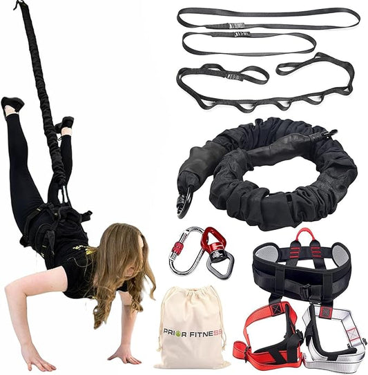 PRIOR FITNESS Bungee Fitness Set Yoga Bungee Cord Rope Resistance Air Dance Rope Exercise Fitness Home Gym Professional Training Equipment-StrideForce Fitness