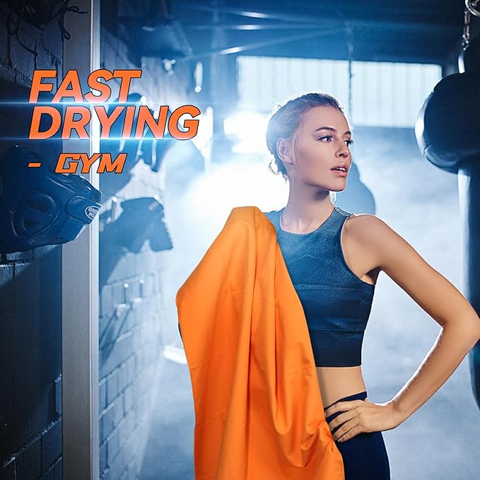 Microfiber Beach Towel-Perfect for Travel, Sports, Camping, Swimming, Yoga, Gym- Quick Dry, Sand Free, Compact, Lightweight, Absorbent (Orange, X-Large(200x90cm, 78x35”))