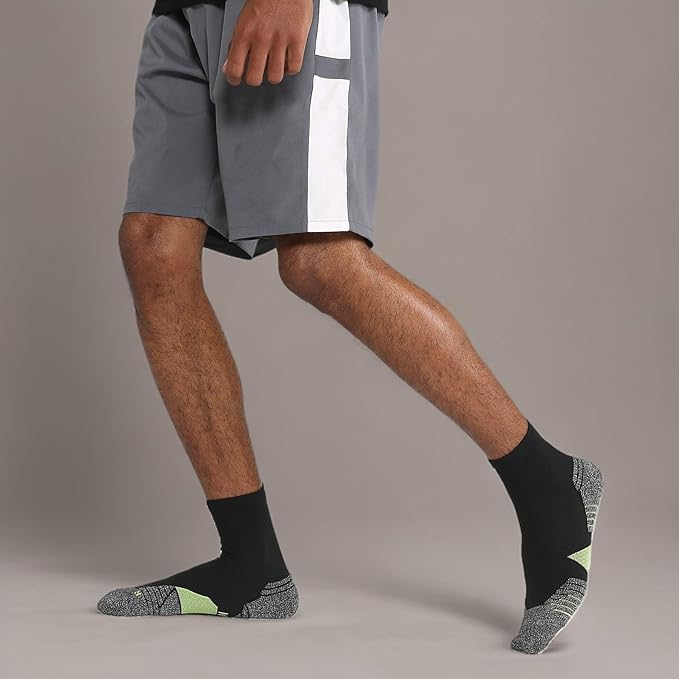 WANDER Men's Athletic Ankle Socks 6-7 Pairs Sports Moisture-wicking Running Basketball Cycling Socks 6-9/10-12/12-14-StrideForce Fitness