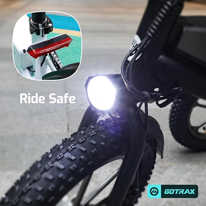 Gotrax S3 Electric Bike, 16x3.0 Fat Tire Electric Bicycle Adults, 750W Peak Motor, Max Range 25 Miles, Up to 20 Mph, Removable Battery, Adjustable Seat, Folding Electric Bike for Adults/Teens 13+-StrideForce Fitness