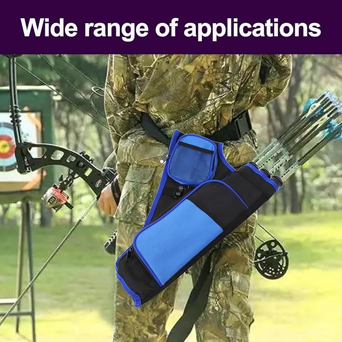 3-Tubes Hip Quiver Waist Hanged Archery Arrow Carry Bag with Pockets Adjustable Belt for Hunting, Target Practice, and Outdoor Shooting, Fits Both Youth and Adults-StrideForce Fitness
