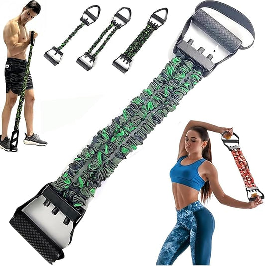 Natural Latex 3-Hole Resistance Stretcher,Chest Expander Stretch Bands for Men,2025 New 3-Way Natural Latex Resistance Band-StrideForce Fitness