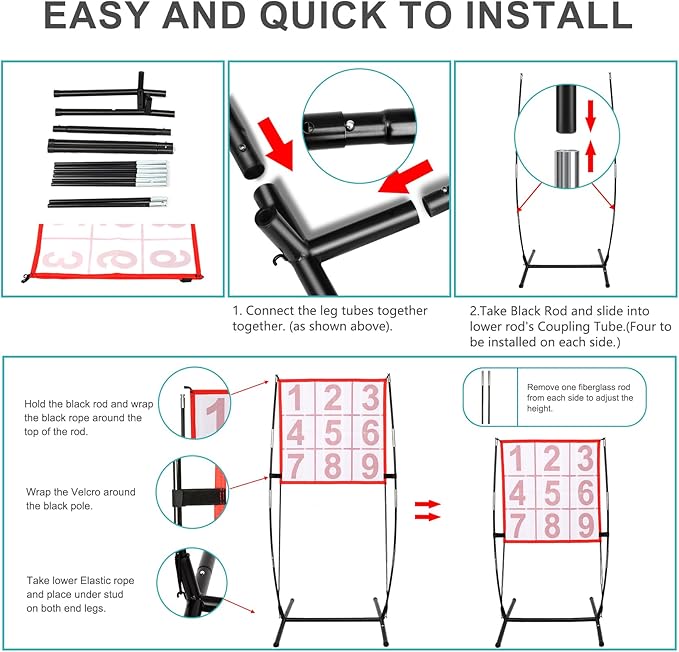 Dart Board for Kids, Kids Dart Board Set with Sticky Balls/Support Frame, Indoor/Sport Outdoor Fun Party Play Game,Easy Set Up and Included Carry Bag-StrideForce Fitness