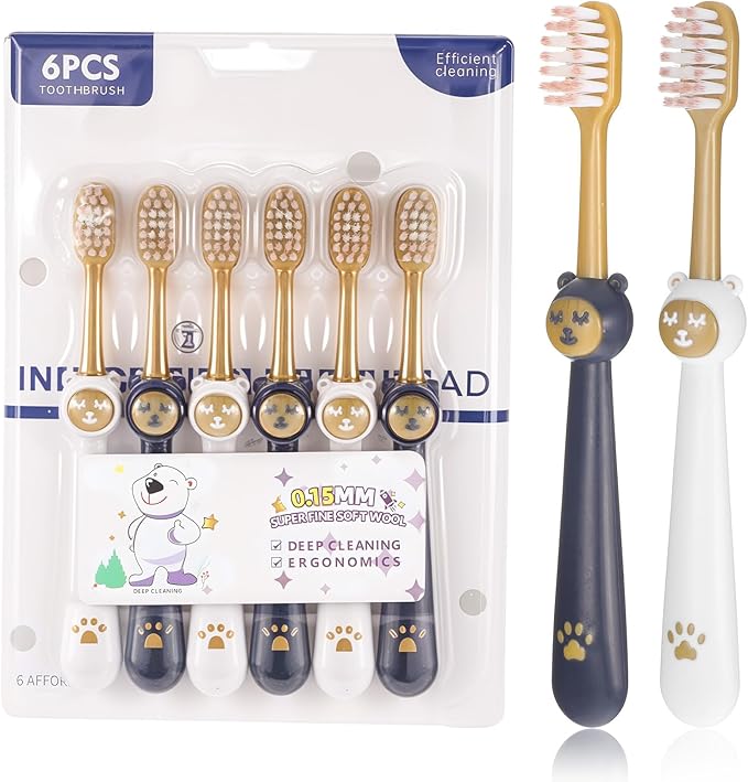 6 Pack Extra Soft Toothbrush for Sensitive TeethWith Adult Wide Head Soft Hair Toothbrush Deep Cleaning Flossing Toothbrushes Adult Manual Toothbrushes Set Effectively Clean Sensitive Teeth or Gingiva