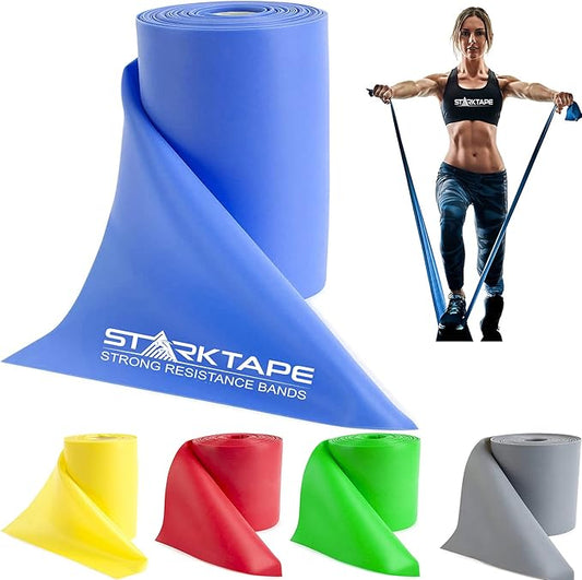 Resistance Bands Professional 8,16, 25, 50 Yards Bulk Rolls. Latex-Free Elastic Physical Therapy Band. No Scent, No Powder - Perfect for Home Exercise, Yoga, Pilates, Gym, Rehab, Workout-StrideForce Fitness
