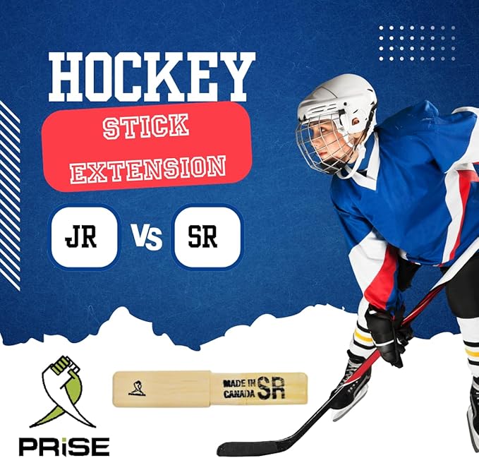 Prise | Solid Hockey Wood Stick Extention That fits All Composite Hockey Sticks. You can Extend Your Stick up to 12 inches. Very Robust, The tip is Made of Hardwood and Handmade.-StrideForce Fitness