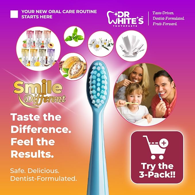 Dr. White’s Fluoride-Free nHA Toothpaste 2-Pack; Dentist-Formulated, Nano Hydroxyapatite + Xylitol, Sensitivity Relief Complex™, Mint-Free, Enamel Safe, Swallow-Safe (3.5 Oz, Guava Glow)