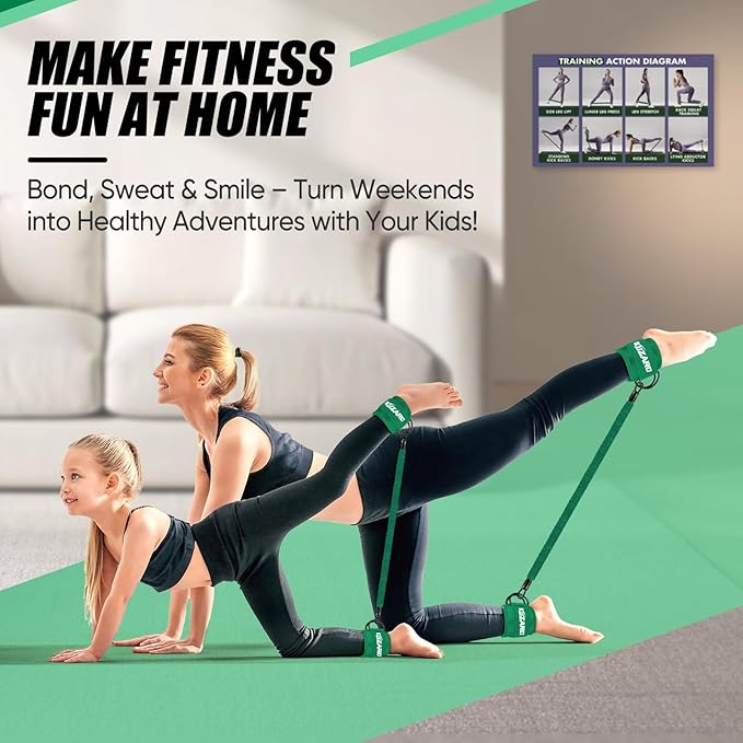 Ankle Resistance Bands with Cuffs for Working Out, Resistance Bands for Women, Exercise Bands for Leg and Glute, Booty Workout Equipment for Kickbacks, Butt and Hip Training, Ankle Weights Bands Set