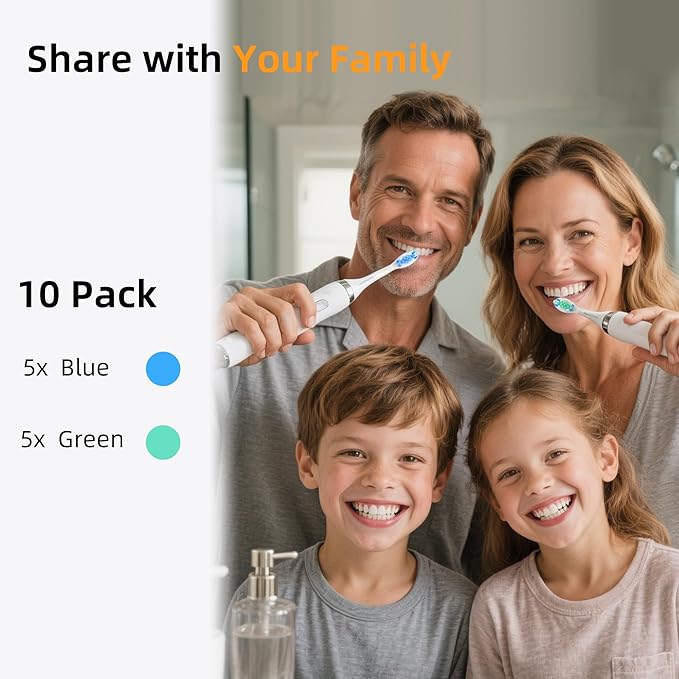 Gum Care Replacement Heads for Philips Sonicare, Electric Toothbrush Replacement Heads for Adults, Soft Bristles, White 10 Pack