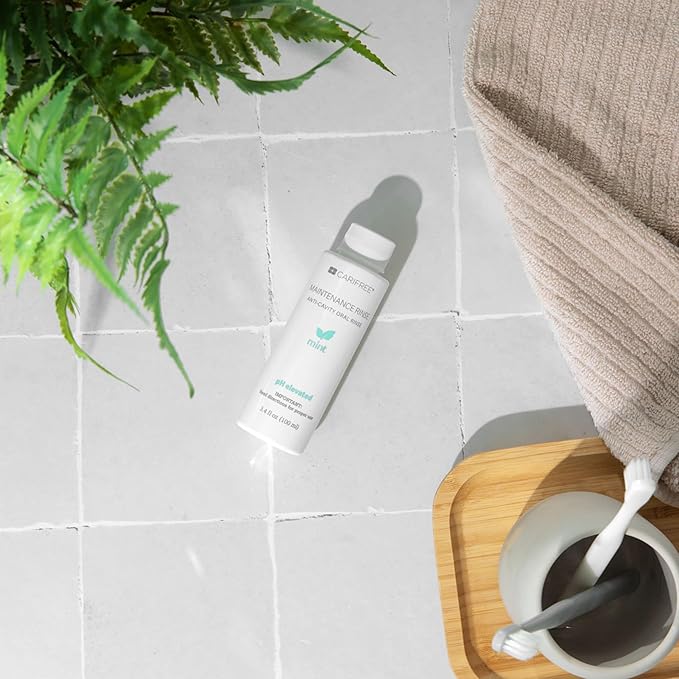 CariFree Maintenance Rinse, Mint Flavored, Travel Size for On-The-Go Convenience, Anti-Cavity & Fluoride Mouthwash, Xylitol, Alcohol-Free, Neutralizes pH, Dentist Recommended (Pack of 5)