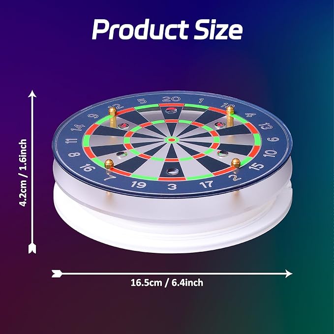 Light Up Dart Holder, Acrylic Dart Holder with Multiple Color Modes and Brightness Adjustment Function with Remote Control, Birthday Christmas Dart Gifts for Men or Darts Enthusiasts-StrideForce Fitness