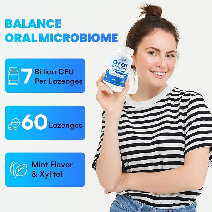 Oral Probiotics, 11 Billion CFU, with M18, A12, Oral Probiotics for Mouth Bad Breath for adults, Dry Mouth, Gum Health & Gum Restore, Chronic Halitosis, Fresh Breath, 60 Lozenges (Mint Flavor)