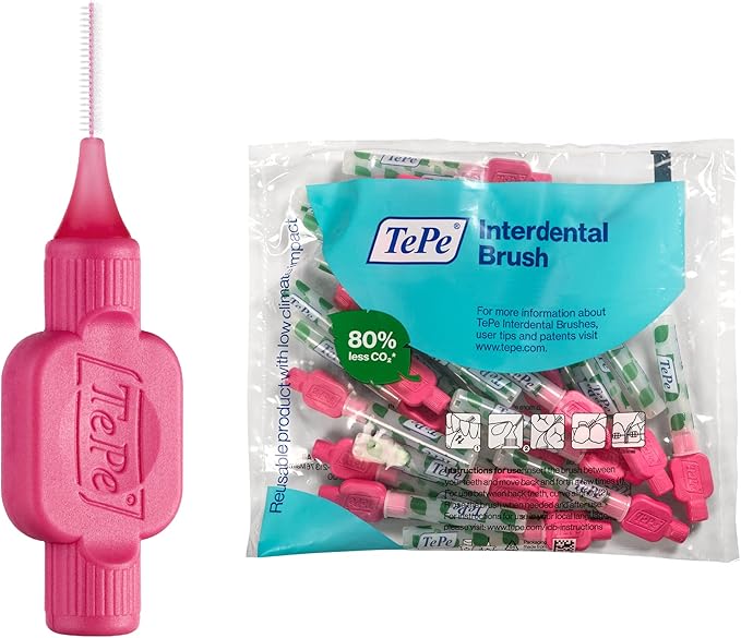 TePe Pack of 25 Interdental Brush Original for Cleaning Gaps Between Teeth, 0, Pink