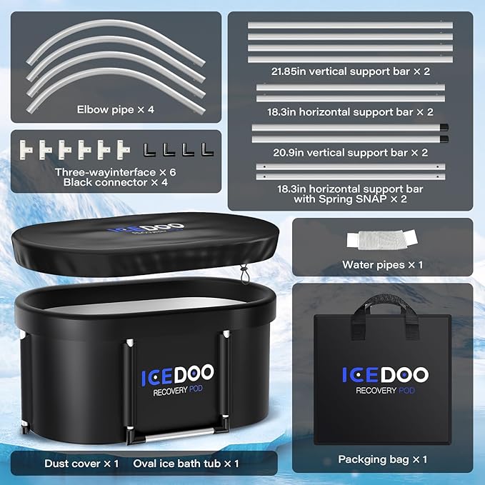 New Upgrade XL 139-Gallon Oval Ice Bath Tub - 6 Layered Portable Bathtub, Drop-In Bathtubs Foldable with Cover Cold Plunge Tub for Athletes, Home Gym, Outdoor Recovery Use.-StrideForce Fitness