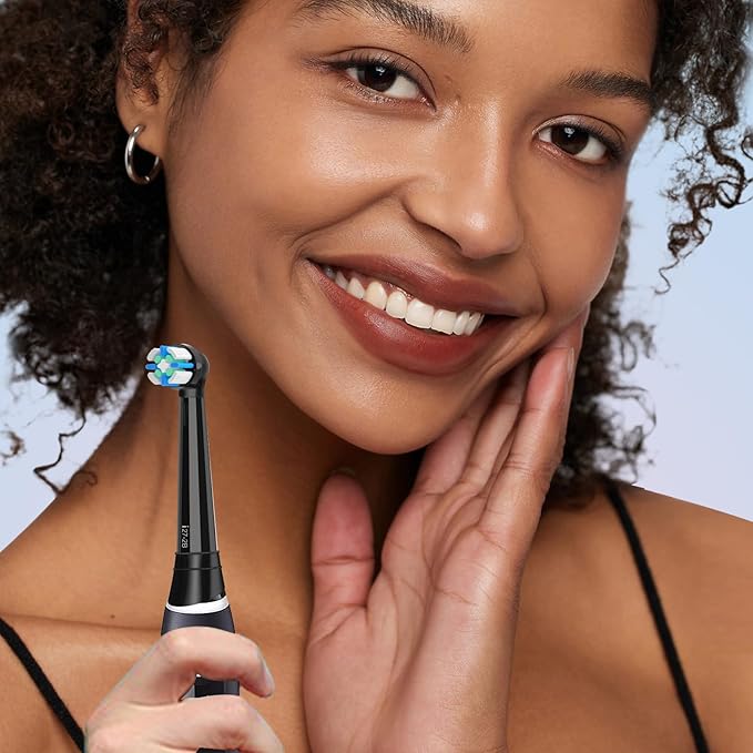 iO Replacement Heads Compatible with Oral B iO 2/3/4/5/6/7/8/9/10 Series Electric Toothbrush,IO Toothbrush Heads Compatible with Oral B iO,Medium-Hard bristles Care for Your Teeth,Black