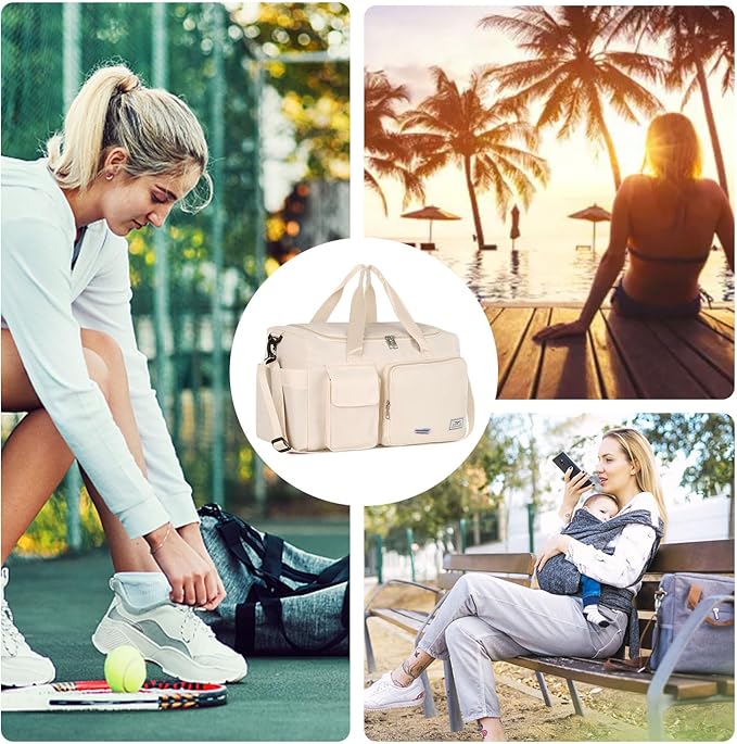 FIORETTO Women's Gym Duffle Bag with Shoes Compartment, 37L Capacity, Ideal for Travel, Gym, Sports, Duffel, Weekender-StrideForce Fitness