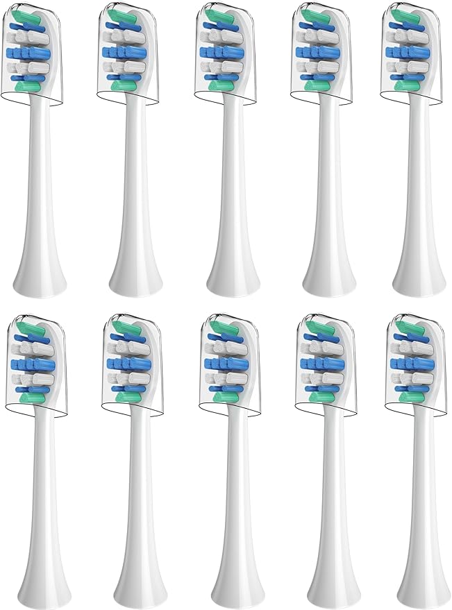 Replacement Toothbrush Heads for Phillips Sonicare Electric Toothbrush Click-on Handles 10 Pack White (Blue, 1 Count (Pack of 10))