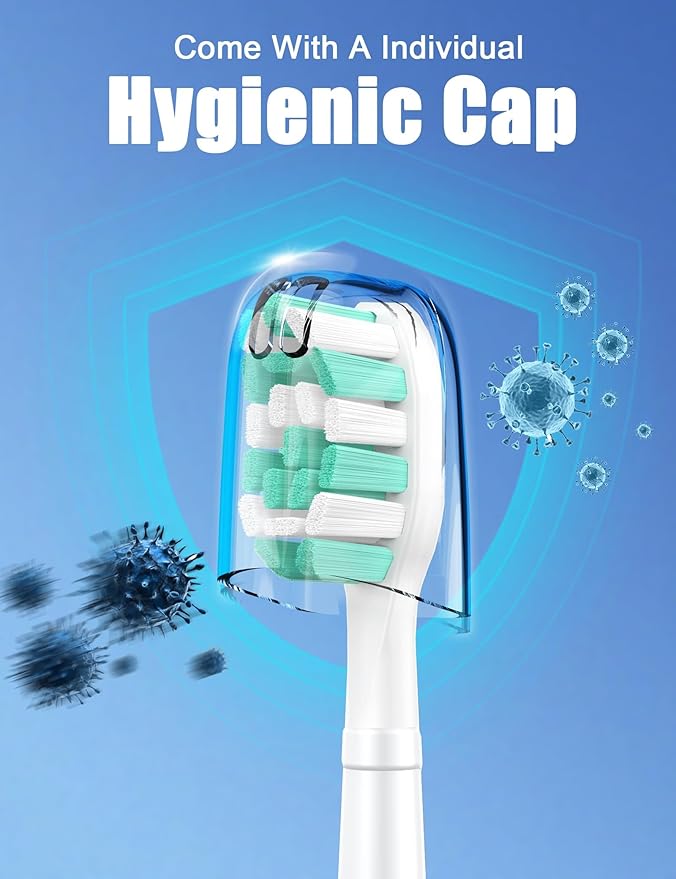 Toothbrush Replacement Heads for Philips Sonicare C1 C2 ProtectiveClean 4100 5100 Electric Toothbrush Head 1 2 Series Plaque Control Snap-on, 10 Pack