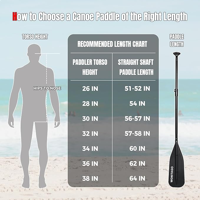 Canoe Paddle Aluminum Shaft with PP Blade, Floating Adjustable Paddle for Canoeing, Boating and Rafting, 122-152 cm/4-5 Ft-StrideForce Fitness