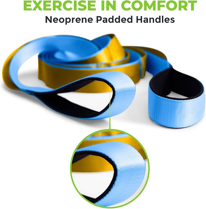 Gradient Fitness Stretching Strap for Physical Therapy 12 Multi-Loop 1.5" W 8' L,
