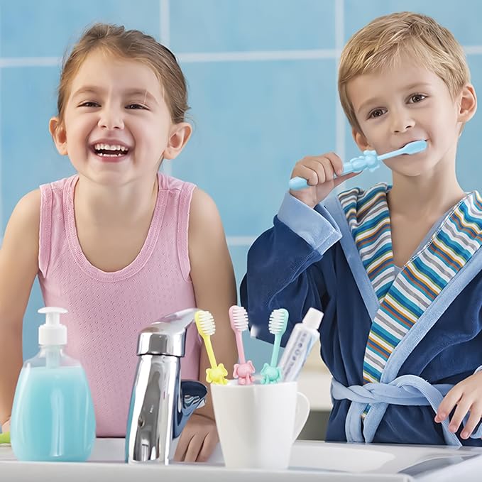 20 pcs Disposable Kids Toothbrushes Bulk Individually Wrapped,Kids Toothbrush for Age 2+ Toddler Children Toothbrush Set Soft Bristles Boys Girls Toothbrush