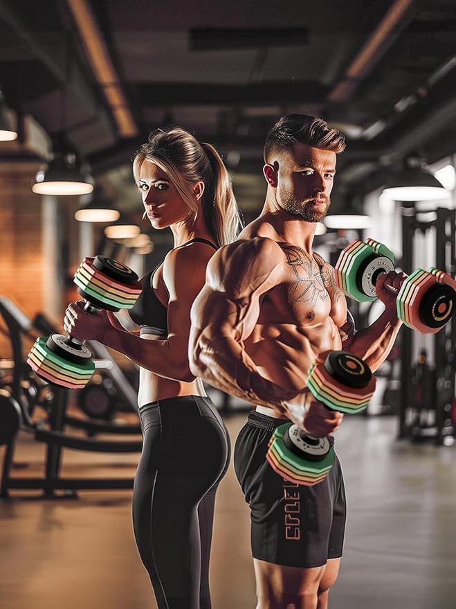 Adjustable Dumbbells Set 12.5LB/22.5LB Pair, 1-Sec Fast Adjustable 5 Weights by Turning Handle, Premium Comfort Non-slip Metal Dumbbells with Tray, Compact Size for Full Body Home Workout-StrideForce Fitness