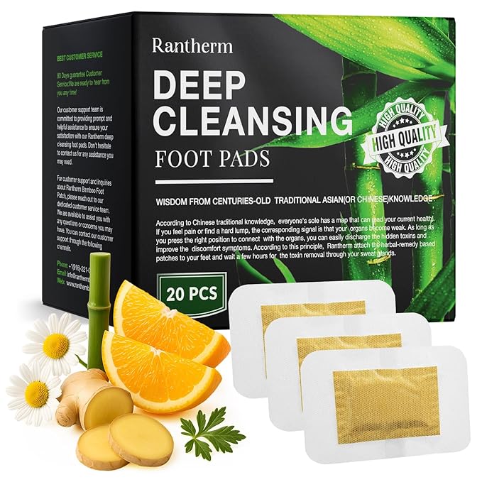 Foot Patches Pads for Deep Cleansing: Feet Patches Bamboo Wood Vinegar Ginger Foot Pads for Promoting Sleeping 20 Packs-StrideForce Fitness