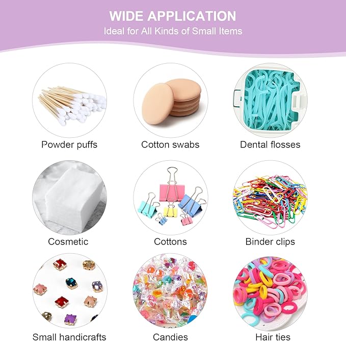 JGB 2 Packs Floss Pick Holder Container With One-Touch Opening, Quick Refill For Qtip, Cotton Swabs, Balls, Pads - Reusable Square Dispenser Box For Home, Hotel, Office Organizers and Storage - Pink