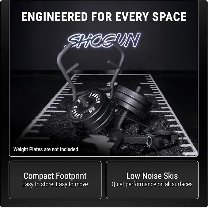 Shogun Stag Push Pull Sled – Full-Size Weighted Power Sled for Strength & Speed Training – Heavy Duty Gym Fitness with UHMW Skis & Dual Handles – Weighted for Grass, Turf & Concrete-StrideForce Fitness