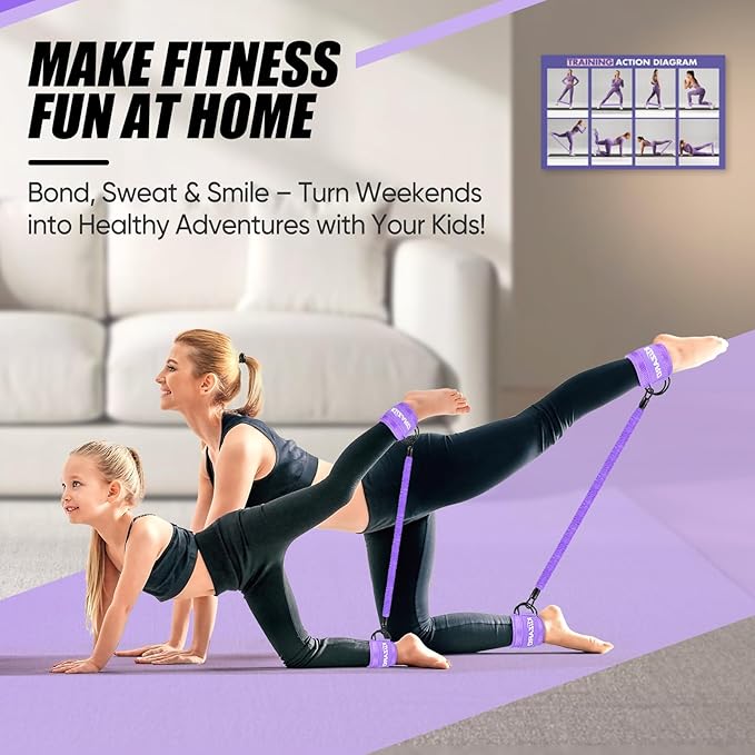 Ankle Resistance Bands with Cuffs for Working Out, Resistance Bands for Women, Exercise Bands for Leg and Glute, Booty Workout Equipment for Kickbacks, Butt and Hip Training, Ankle Weights Bands Set