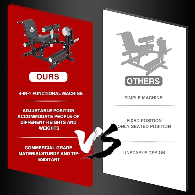 ANICZON Leg Extension and Curl Machine, Leg Rotary Extension for Thigh with Adjustable Seat & Backrest, Lower Body Leg Machine with Plate Loaded for Home Gym-StrideForce Fitness