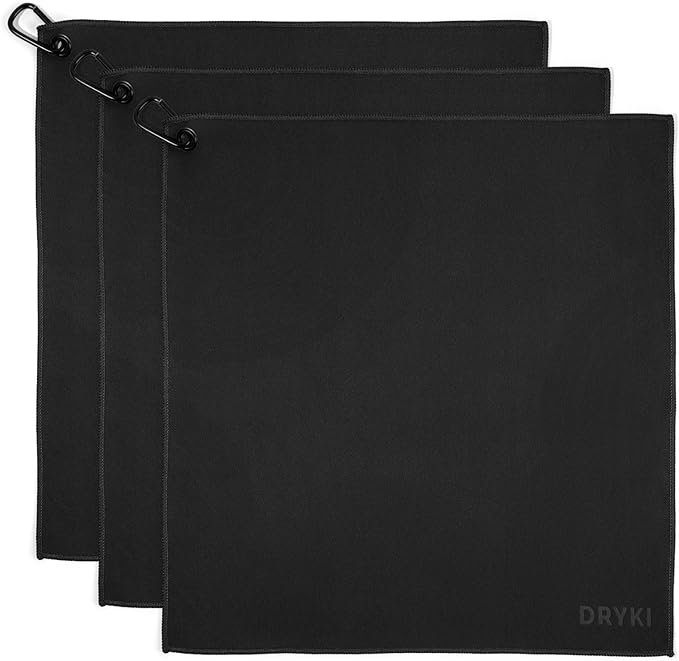 Pocket-Sized Sweat Towels - The Original Sweat Absorbing Handkerchiefs - Quick-Dry Microfiber Sweat Rags for Face, Hands, & Body - Men & Women - Gym, Sports, and Work (Black: Large Size, 3 Pack)-StrideForce Fitness