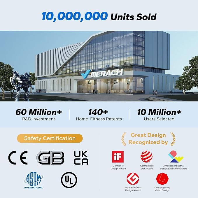 MERACH Stair Stepper for Home Gym Exercise, New Version Stairmaster for Full-Body Workout, Compact Folding Stair Climber with Extended Step Range, Adjustable Handlebar/Pedal-StrideForce Fitness